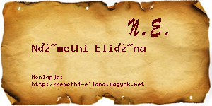 Némethi Eliána névjegykártya